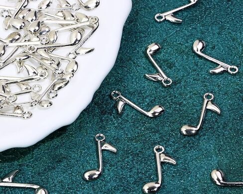 Metal Musical Symbol Note Charms Music Theme Instrument Pendant for Bracelet Earring Necklace Keychain Jewelry Making Cards Scrapbook Gift Christmas Ornaments DIY Craft, 50PCS in Saudi Arabia