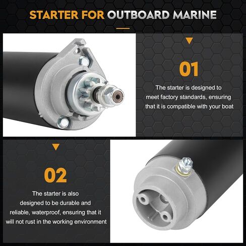 SAB0070 Electrical Starter Compatible with Mercury Outboard Mariner 115 90 140 150 175 hp 50-57465, 50-57867, 50-58330, MOT3005, MJL4002, 5377, 18-5636, SM10652, SM11478 in Saudi Arabia