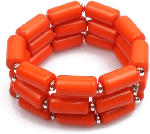 Handmade Multi-Layer Acrylic Bead Strand Bib Choker Cluster with Necklace Bracelet and Earrings Set for Women Lady Necklace Bracelet Earrings Women Jewelry Set in Saudi Arabia