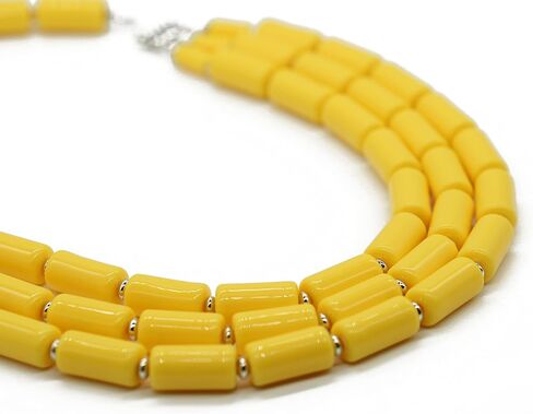 Handmade Multi-Layer Acrylic Bead Strand Bib Choker Cluster with Necklace Bracelet and Earrings Set for Women Lady Necklace Bracelet Earrings Women Jewelry Set in Saudi Arabia