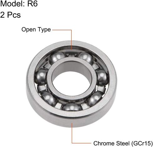 uxcell R6 Deep Groove Ball Bearing 3/8-inchx7/8-inchx7/32-inch Open Type Z2 Lever Bearings 10pcs in Saudi Arabia