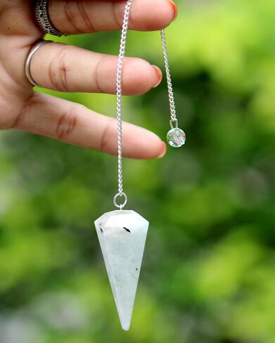 طائرة قوس قزح Moonstone مخروط البندول حجر العقيق شفاء كريستال داوسينغ ألتر ويكا التأمل موازنة هدية البندول in Saudi Arabia