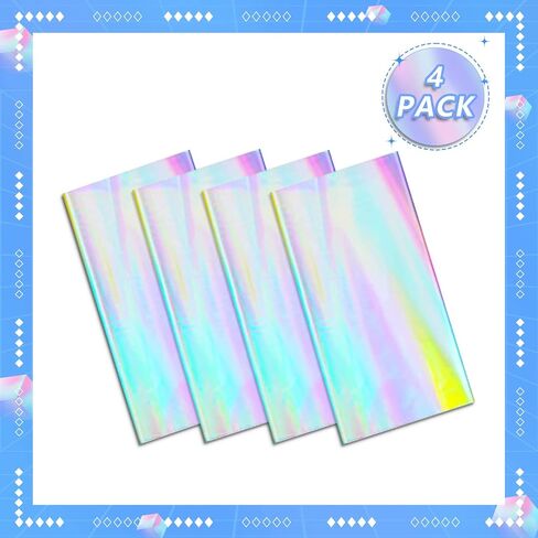 2 Pack Iridescent Tablecloth Laser Disposable Table Covers Iridescent Plastic Tablecloths Iridescent Party Decorations for Birthday Party Wedding Baby Shower Mermaid Theme Party Decorations (54"x108") in Saudi Arabia