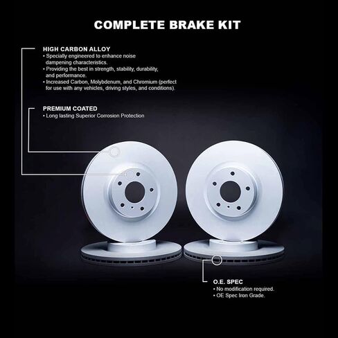 R1 Concepts Front Rear Brake Rotor Kit |Brake Rotors| Brake Disc|fits 2013-2019 Ford Explorer, Flex, Police Interceptor Sedan, Police Interceptor Utility, Taurus; Lincoln MKS, MKT in Saudi Arabia