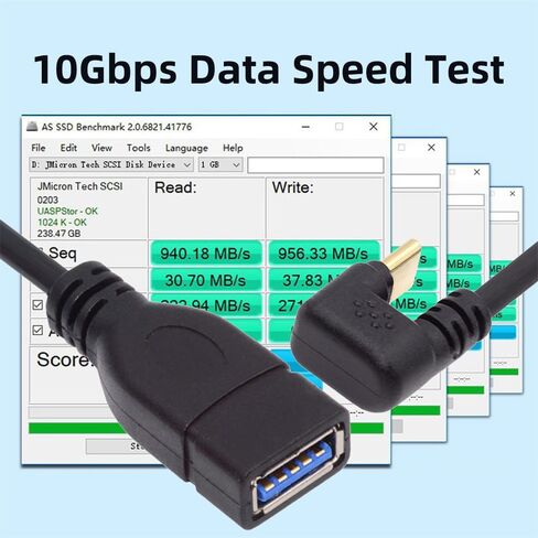 xiwai 2-in-1 USB-C Type-C إلى USB 3.0 أنثى محول الطاقة مع منفذ شحن 100 وات 10 جيجابت في الثانية OTG محول الكمبيوتر المحمول والهاتف اللوحي in Kuwait