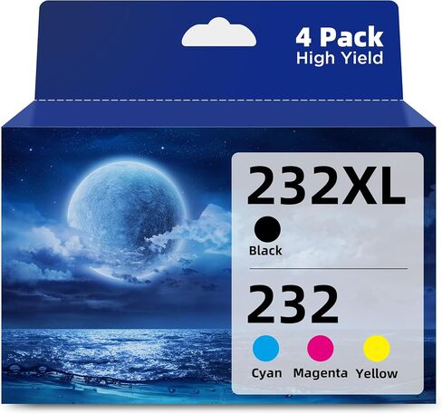 232 232XL Ink Cartridges Combo Pack Replacement for Epson 232 232 XL Ink Cartridges High Yield use to Epson XP-4200 XP-4205 Workforce WF-2930 WF-2950 Printer (Black, Cyan, Magenta, Yellow, 4-Pack) in Saudi Arabia