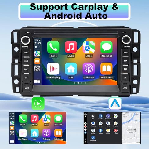 ستيريو راديو السيارة Android 12 لسيارة GMC Sierra Yukon، شيفروليه بويك تشيفي سيلفرادو، Carplay اللاسلكي وAndroid Auto 2G+64G بلوتوث/التحكم الصوتي/GPS/WiFi/SWC/FM، وحدة رأس شاشة تعمل باللمس IPS مقاس 7 بوصة in Kuwait