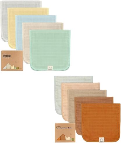 KeaBabies 5-Pack Muslin Burp Cloths for Baby Boys, Girls - Baby Burp Cloths, Burp Clothes for Baby Girl, Boy, Neutral Burping Cloths for Babies, Burp Rags, Burp Cloth in Saudi Arabia