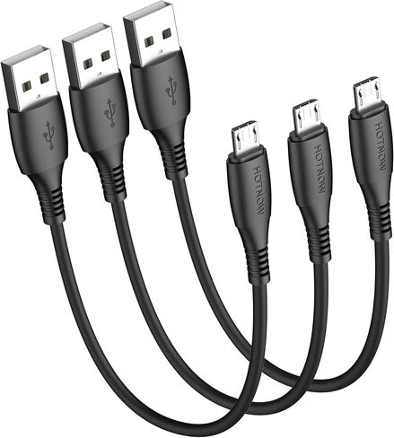 كابل Micro USB قصير بطول 6 بوصات، 3 حزم، كابل USB بطول 0.5 قدم إلى كابل USB صغير in Kuwait