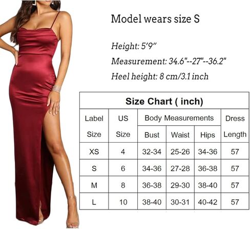 Women Satin Evening Night Out Maxi Dress Sleeveless Spaghetti Cowl Neck Ruched Bodycon High Slit Formal Dresses in Saudi Arabia