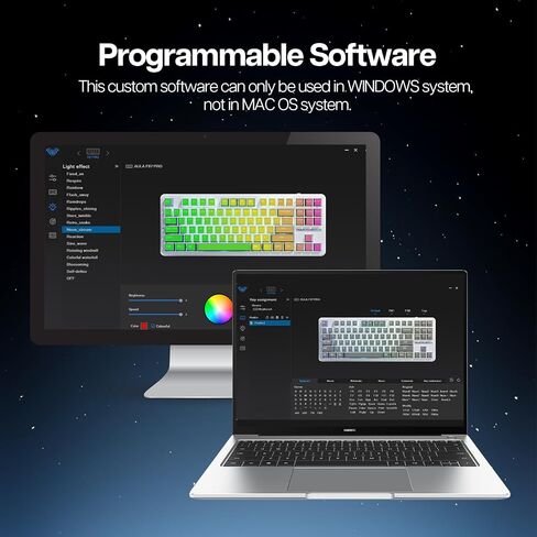 EPOMAKER x Aula F87 Wired Mechanical Keyboard, 87 Keys Compact TKL Gasket Gaming Keyboard, Hot Swappable Custom Keyboard with Five-Layer Padding, Full RGB (Smoke Blue, Graywood V3/V4 Switch) in Saudi Arabia