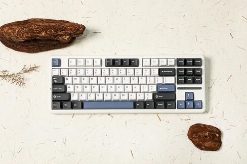EPOMAKER x Aula F87 Wired Mechanical Keyboard, 87 Keys Compact TKL Gasket Gaming Keyboard, Hot Swappable Custom Keyboard with Five-Layer Padding, Full RGB (Smoke Blue, Graywood V3/V4 Switch) in Saudi Arabia
