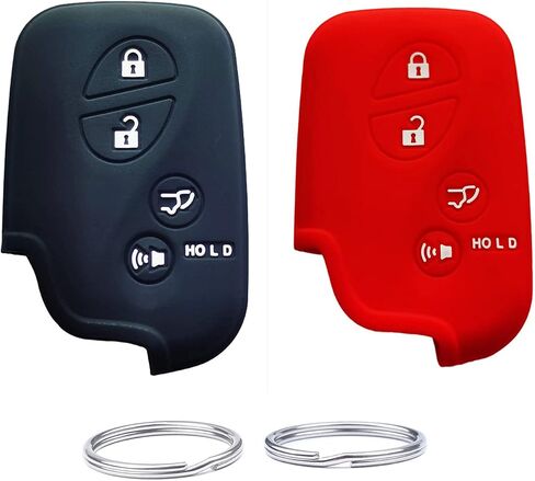 حافظة غطاء مفتاح فوب من السيليكون مناسبة لكزس RX350 ES350 IS250 GX460 LX570 IS350 GS430 GS300 GS450h is-C is-F. رقم الجزء: HYQ14AEM HYQ14ACX (أحمر + أزرق) in Kuwait