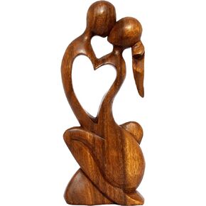 G6 Collection 12" Wooden Handmade Abstract Sculpture Statue Handcrafted - Endless Love - Gift Art Decorative Home Decor Figurine Accent Decoration Artwork Handcarved Endless Love