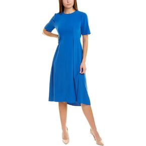 Maggy London Women's Short Sleeve Deep Pleat Midi Dress