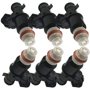 6 Pcs Fuel Injectors 16450-RCA-A01 8 Holes Engine Nozzles Compatible for Acura TL MDX Honda Accord Odyssey Pilot Ridgeline V6 3.0/3.2/3.5L16450 RCA A01 16450RCAA01 FJ485 Black