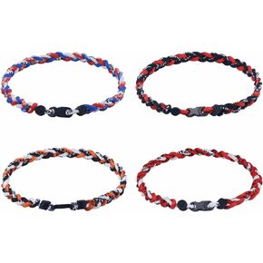 4pcs Sports Necklaces Three Braided Rope Tornado Necklaces…