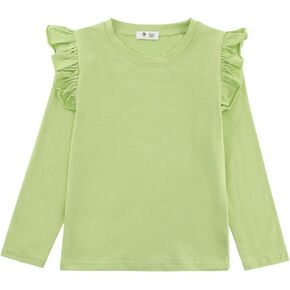 KISBINI Toddler Girl Ruffle Long Sleeve T-Shirt Cotton Top Tee for Spring/Fall