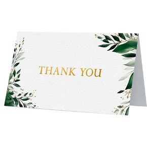 Oaklyn 48 Pack Thank You Cards with Envelopes 4"x 5.25" for Weddings, Baby Shower, Birthday Parties, Business, and Graduation Thank You Cards Blank - Black and White
