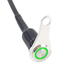 RAYANA Universal Stainless Steel LED Motorcycle Switch Horn Handlebar Adjustable Mount Waterproof Switches Button DC12V momentary Actions (Color : A-Green-Monentary Action)