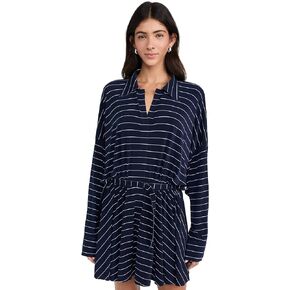 Norma Kamali Women's Super Oversized Shirt Flared Mini Dress