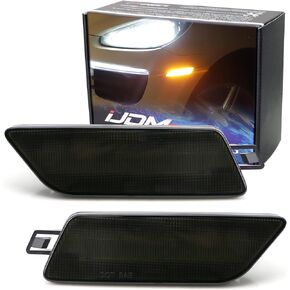 iJDMTOY Smoked Lens Amber Full LED Bumper Side Marker Light Kit Compatible With 2014-up Porsche Macan, Powered by 40-SMD LED, Replace OEM Front Sidemarker Lamps