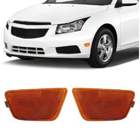 Amber Lens Front Bumper Side Marker Light Reflector Assembly Compatible with Chevy Cruze 2011-2015 GM2550198 GM2551198