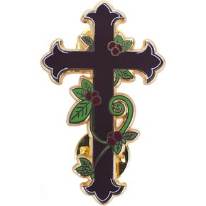 Cross Brooch Religious Belief Jesus Lapel Pin for Women's Dress Accessories Elegant Birthday Halloween Faith Gift Souvenir