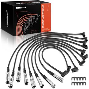 A-Premium Spark Plug Wire Compatible with Mercedes-Benz W126 Series 420SEL 1986-1991 4.2L, 560SEC 1986-1991 5.6L, 560SEL 1986-1991 5.6L, 9-PC Set