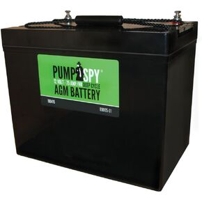 PumpSpy Deep Cycle Battery - Maintenance-free AGM Battery w/ 12V 75Ah Mounting Flexibility, 12V AGM 75Ah Ideal for Start-stop Applications, Insusceptible to Vibration, Handles High Electrical Loads