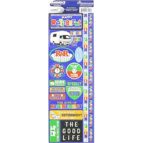 Reminisce Signature Series Cardstock Combo Sticker 4.25"X12", Retirement