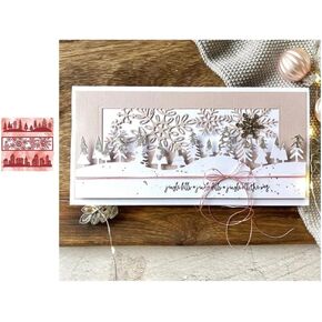 Christmas Snowflake House Tree Side Metal Die Cuts, Snowflake House Tree Side Cutting Dies Cut Stencils for DIY Scrapbooking Cards Decorative Embossing Paper Dies for Scrapbooking Card Making