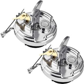 2pcs Locking Diesel Fuel Cap With Keys 4" Compatible With Peterbilt 379 389 579 Semi Trucks 1972-2017 Lever Style Aluminum Fuel Cap Replacement for 11-04859-100 11-04859-200 572.1015 600212