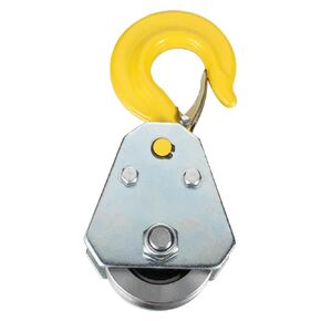 2Ton Pulley Hook Heavy Duty Pulley Lifting Block Hoist with Hook for 5/8" Wire Rope Snatch Block 2Pack