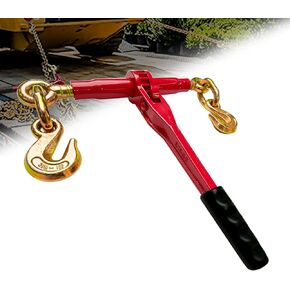 Ratchet Chain Binders 3/8'' - 1/2'' | Heavy Duty Load Binders w/Clevis Hooks | 9,200 Lbs Working Load | Compatible with G43, G70 & G80 Chains | Secure Tie Down Binder for Hauling and Towing