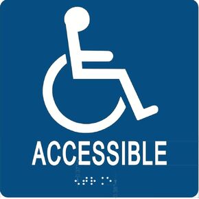 ADA Compliant Accessible Entrance Sign with Braille 6"x6"