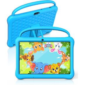 Kids Tablet 10 inch Android 13 Tablet for Kids, 2GB RAM 64GB ROM, Quad-Core CPU, Toddler Tablets Kids Space, IPS HDTouch Screen, Shockproof Case, Parental Control, WiFi, Camera(Blue)