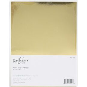SPELLBINDERS PAPERCRAFTS, INC Mirror Gold Spellbinders Color Essentials Cardstock 8.5"X11" 10/Pkg
