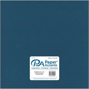 ورق PA من ورق PA Accents Muslin Cardstock مقاس 30.48 سم × 30.48 سم أزرق إمبراطوري، ورق بطاقات ملون بوزن 73 رطل لصنع البطاقات وسجل القصاصات والطباعة واللف والحرف اليدوية، عبوة من 25 قطعة in Kuwait