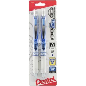 Pentel EnerGel Pearl Deluxe RTX Retractable Liquid Gel Pen, (0.7mm), Accent, Black Ink, 2 Pack (BL77WBP2A)