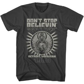 Journey Don't Stop Believin' Detroit '80 Adult Short Sleeve T Shirt Vintage Style 80s Music Graphic Tees