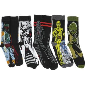Hyp Star Wars Character Profiles Crew Socks 5 Pair Pack