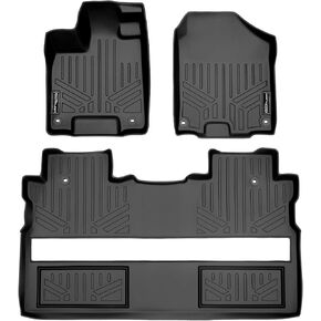 SMARTLINER Custom Fit Floor Mats 2 Row Liner Set Black Compatible with 2017-2022 Honda Ridgeline Crew Cab - All Models