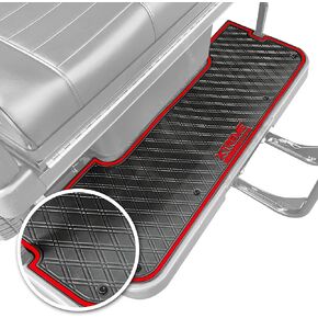 Xtreme Mats Golf Cart Mat for Rear Facing Foot Rests & Rear Seat Kits - Fits Evolution Classic Pro, Plus 4 Seaters Rear Foot Rest Mat - BLACK Trim