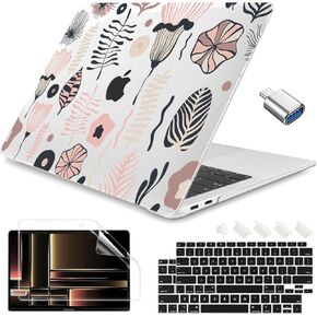 Teryeefi Compatible with MacBook Air 13 inch Case M1 A2337 A2179 A1932 (2021 2020 2019 2018 Release) with Touch ID, Plastic Hard Shell Cover + Keyboard Skin + Screen Protector, Cute Animals