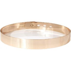 Ulalaza Womens Full Metal Sleek Mirror Plate Waistband Belt Chain Dress Decorated Skinny Golden Silver Belt