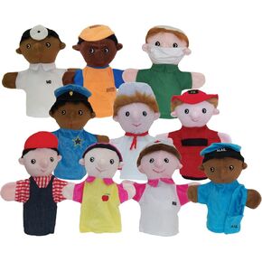 Get Ready Kids Multicultural Community Helper Career Puppet Set of 10