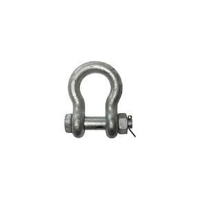 Indusco SH078IM02 Hot Dipped Drop Forged Galvanized Steel Bolt and Nut Anchor Shackle, 13000 lbs Working Load Limit, 7/8" Size