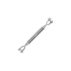 Indusco TB001IM07 Hot Dipped Drop Forged Galvanized Steel Jaw and Jaw Turnbuckle, 10000 lbs Working Load Limit, 1" Threaded Diameter x 12" Take Up, 26-5/8" Length