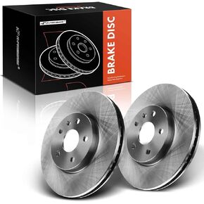 A-Premium 12.64 inch (321mm) Front Drilled and Slotted Disc Brake Rotors Compatible with Select Chevy, GMC, Saab and Buick Models - Equinox, Impala, Malibu, Camaro, Terrain, Regal, Allure, 2-PC Set